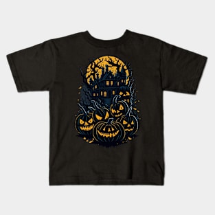 Scary Cute Halloween Pumpkin Kids T-Shirt